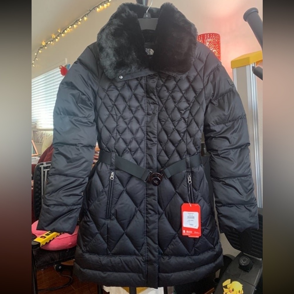 The North Face Gorgeous Black Apres Parkina Parka Waterproof Pro 600 Down Coat